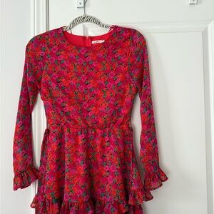 Pink and Red Floral Dress